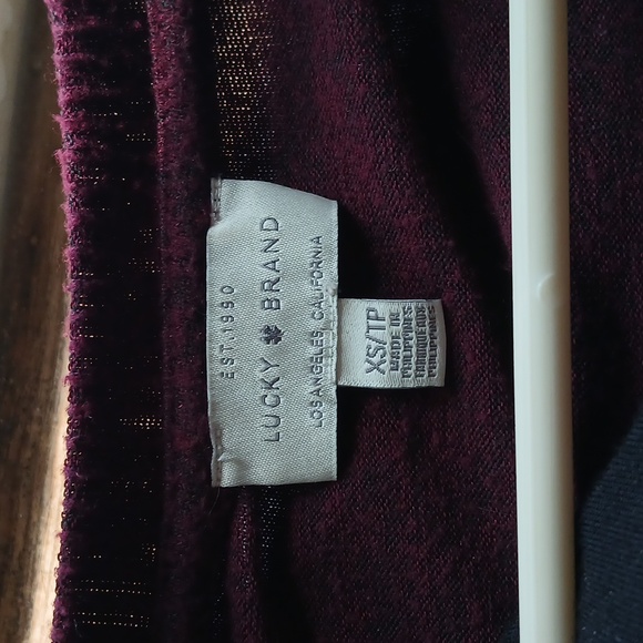 Lucky Brand Cloud Soft Jersey Knit Heathered Wine Oversized V-neck Tunic Sweater - Picture 13 of 16